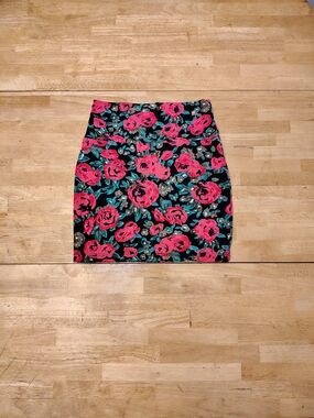 High Waisted Floral Mini Skirt